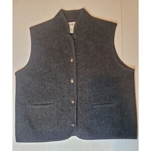 Vintage Crystal Kobe 100% Wool Vest Silver Ornate Buttons Sz M| Layered Classic